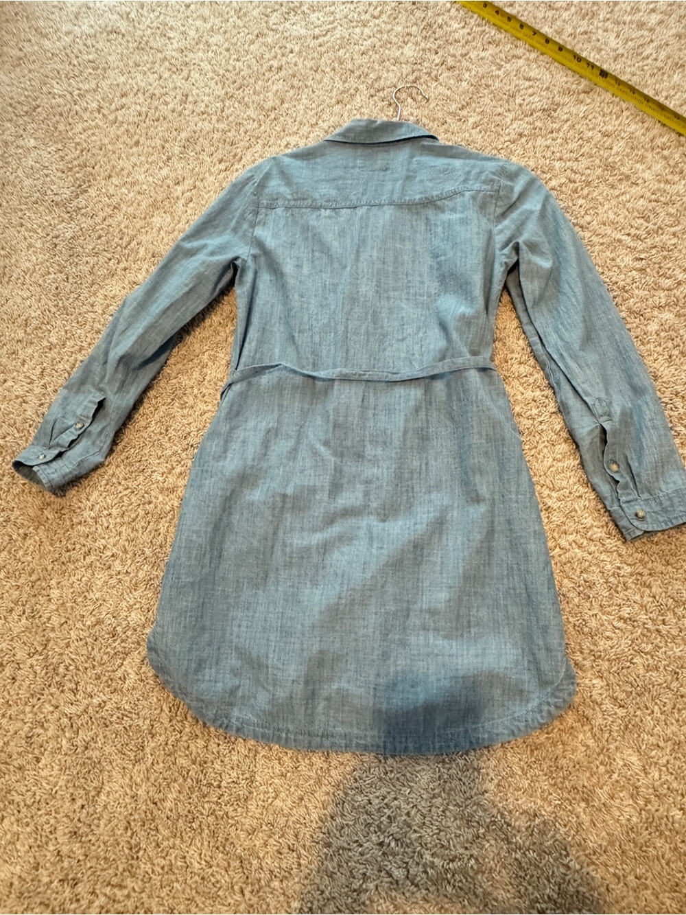 Abercrombie & Fitch denim embroidered Tie Waist shirt dress. Size XS - Picture 9 of 12